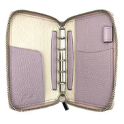 Japanese Brelio M5/M6(A7) Genuine Leather Zippered Binder Notebook Blue/Yellow/Pink