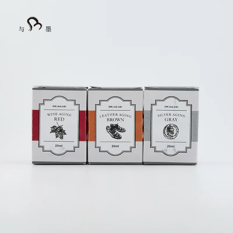 In Stock Kawasaki Bunguten Limited Edition Grape Red / Leather Brown / Silver Gray Sailor Colored Fountain Pen Ink 20ml