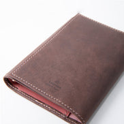 Ashford & Nagasawa Collaborative Limited Edition - Himeji Soft Cowhide Tri-Fold Planner | Brown/Pink, M5 Size
