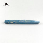 Eboya 棗 NATSUME M Limited Edition Blue Grain Ebonite 14K Gold Fountain Pen