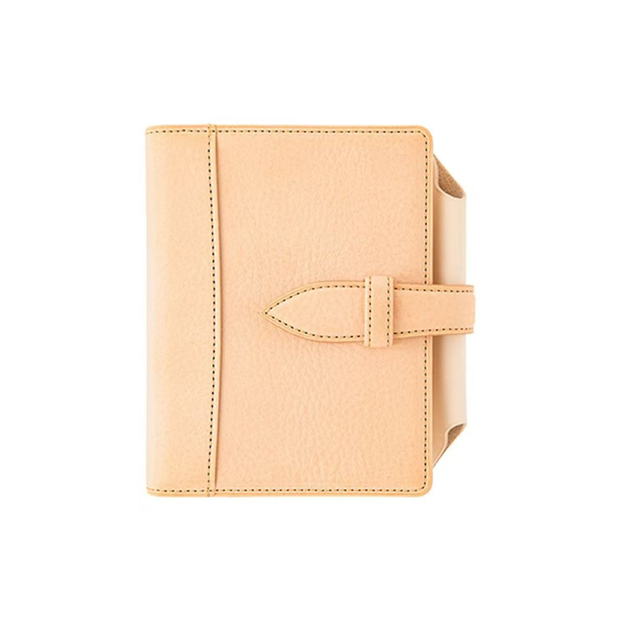 KNOX Limited M6 Tri-Fold Full Leather Planner, Black & Nude, 16mm Ring