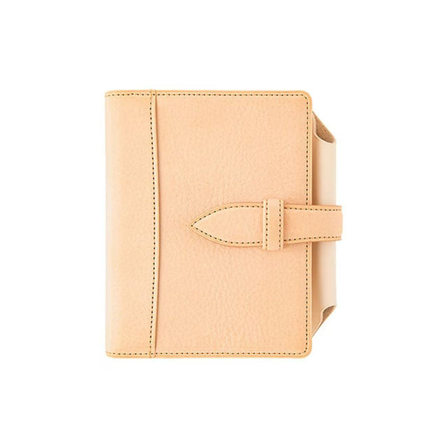KNOX Limited M6 Tri-Fold Full Leather Planner, Black & Nude, 16mm Ring