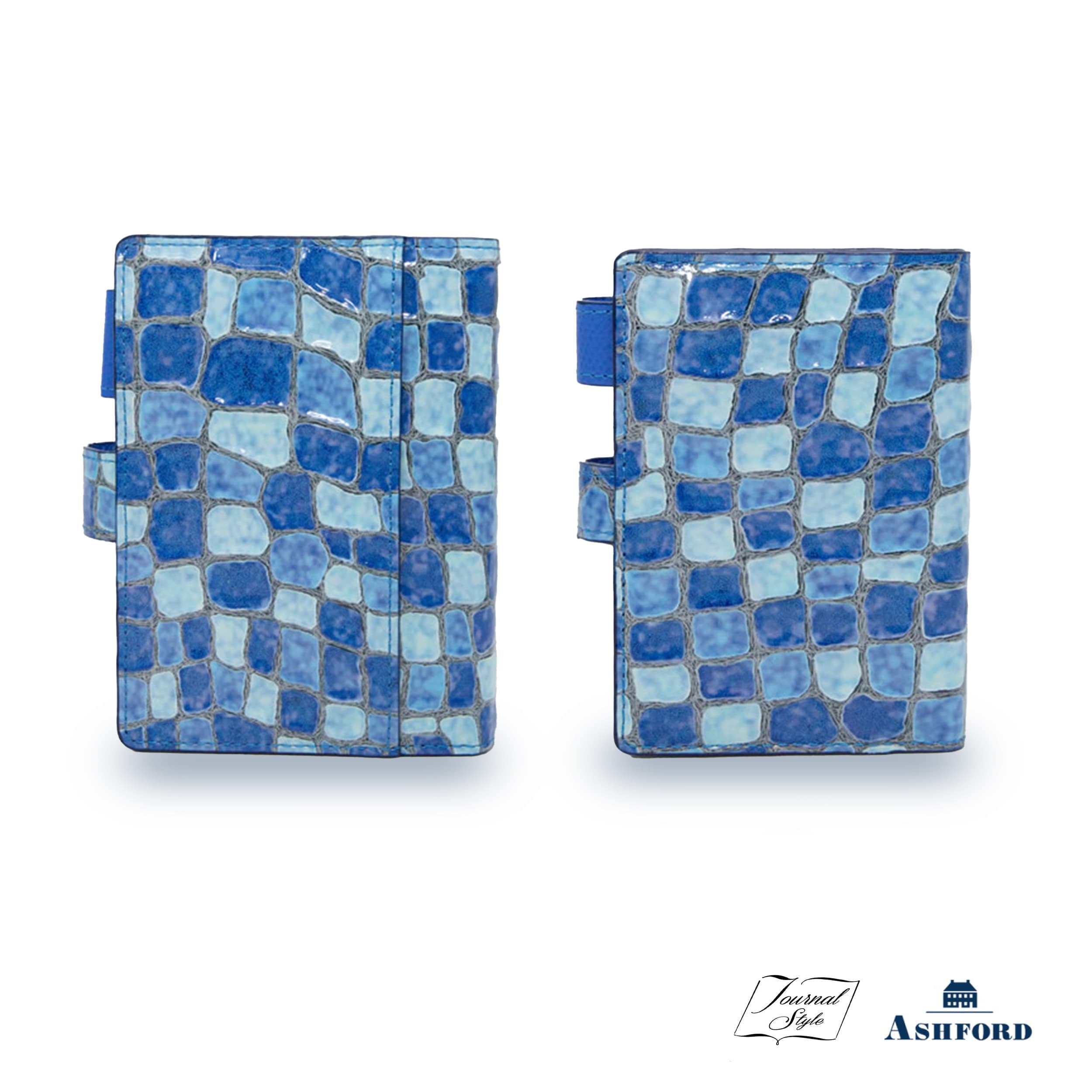 Ashford & Nagasawa Collaborative Limited Edition - Blue Marble Embossed Cowhide Planner | M5/M6/A7 Snap Closure