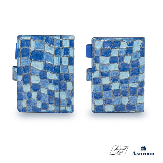 Ashford & Nagasawa Collaborative Limited Edition - Blue Marble Embossed Cowhide Planner | M5/M6/A7 Snap Closure