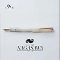 Nagasawa White Porcelain, China Exclusive, 21K Gold, Weather Vane Rooster Engraving, Sailor Fountain Pen