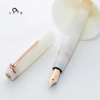 Nagasawa White Porcelain, China Exclusive, 21K Gold, Weather Vane Rooster Engraving, Sailor Fountain Pen