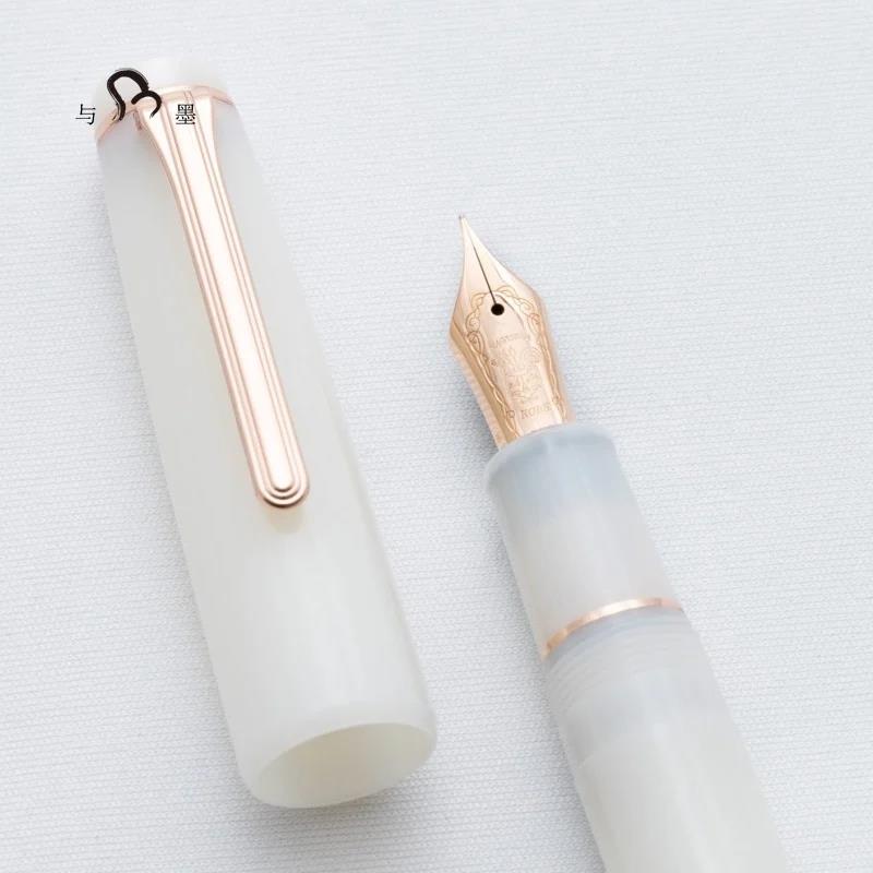 Nagasawa White Porcelain, China Exclusive, 21K Gold, Weather Vane Rooster Engraving, Sailor Fountain Pen