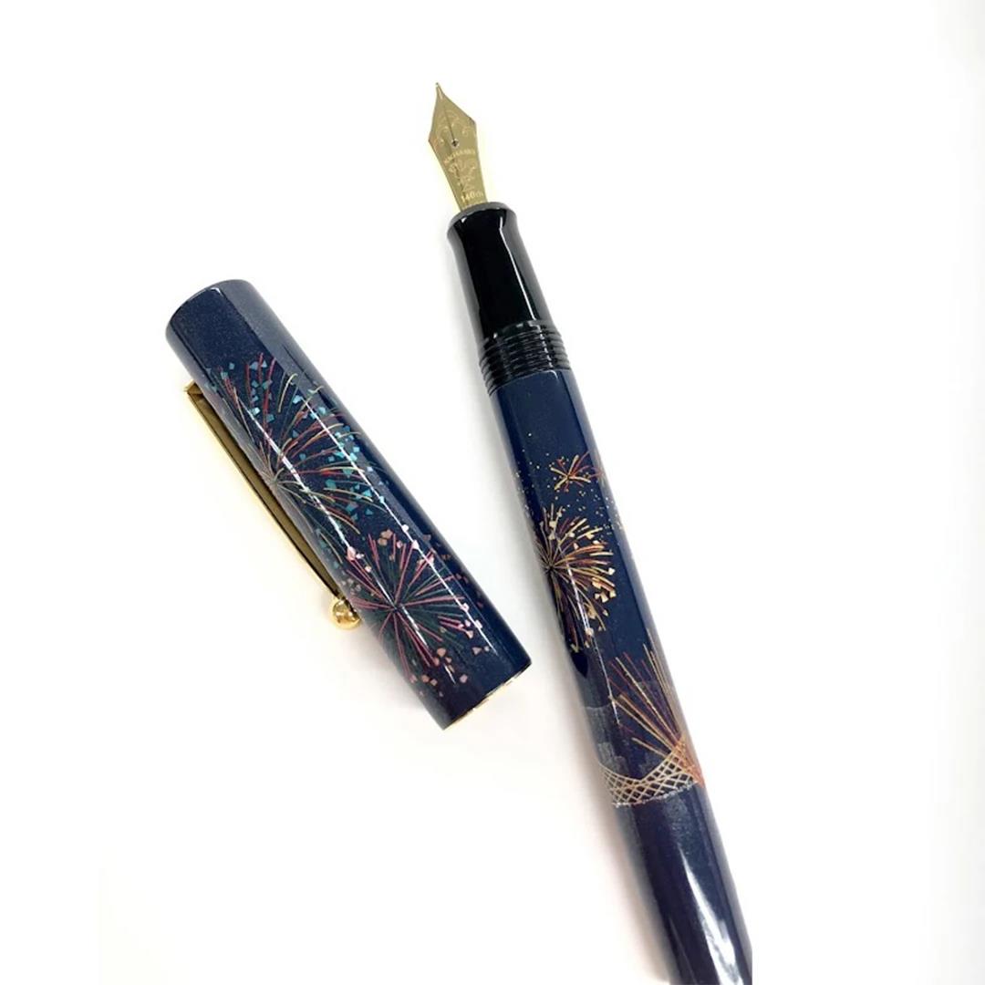NAGASAWA 140th Anniversary Limited Edition, Kobe Fireworks, 18K Gold Pilot Fountain Pen with Weather Vane Rooster Engraving