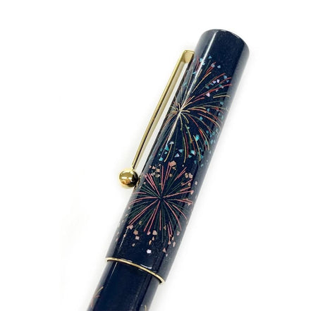 NAGASAWA 140th Anniversary Limited Edition, Kobe Fireworks, 18K Gold Pilot Fountain Pen with Weather Vane Rooster Engraving