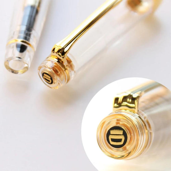 Nagasawa Clear Demonstrator, Gold Weather Vane, Flat Top, Large Size 21K Sailor Fountain Pen