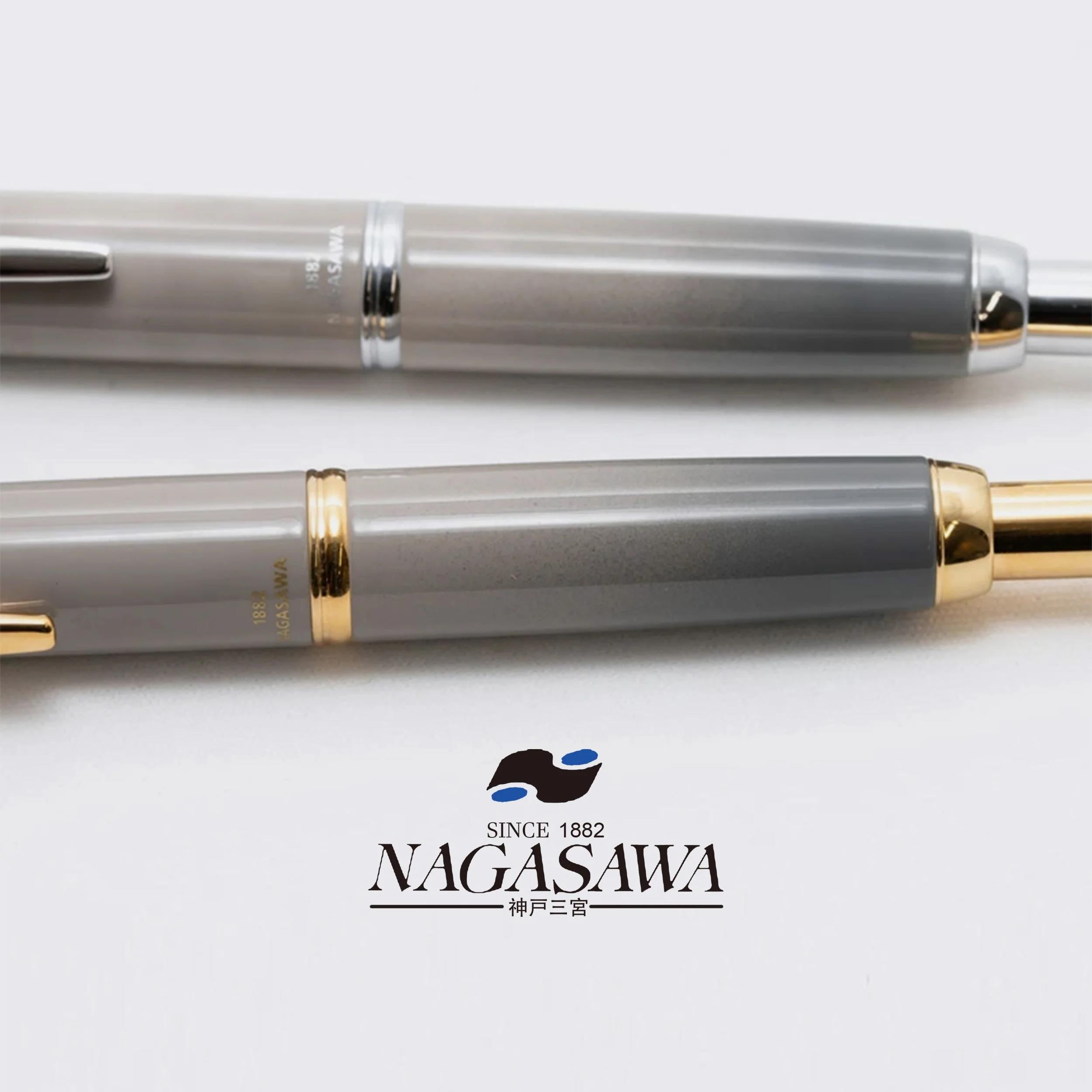 Nagasawa Exclusive Coastal Gray, 18K Gold Pilot Retractable Fountain Pen