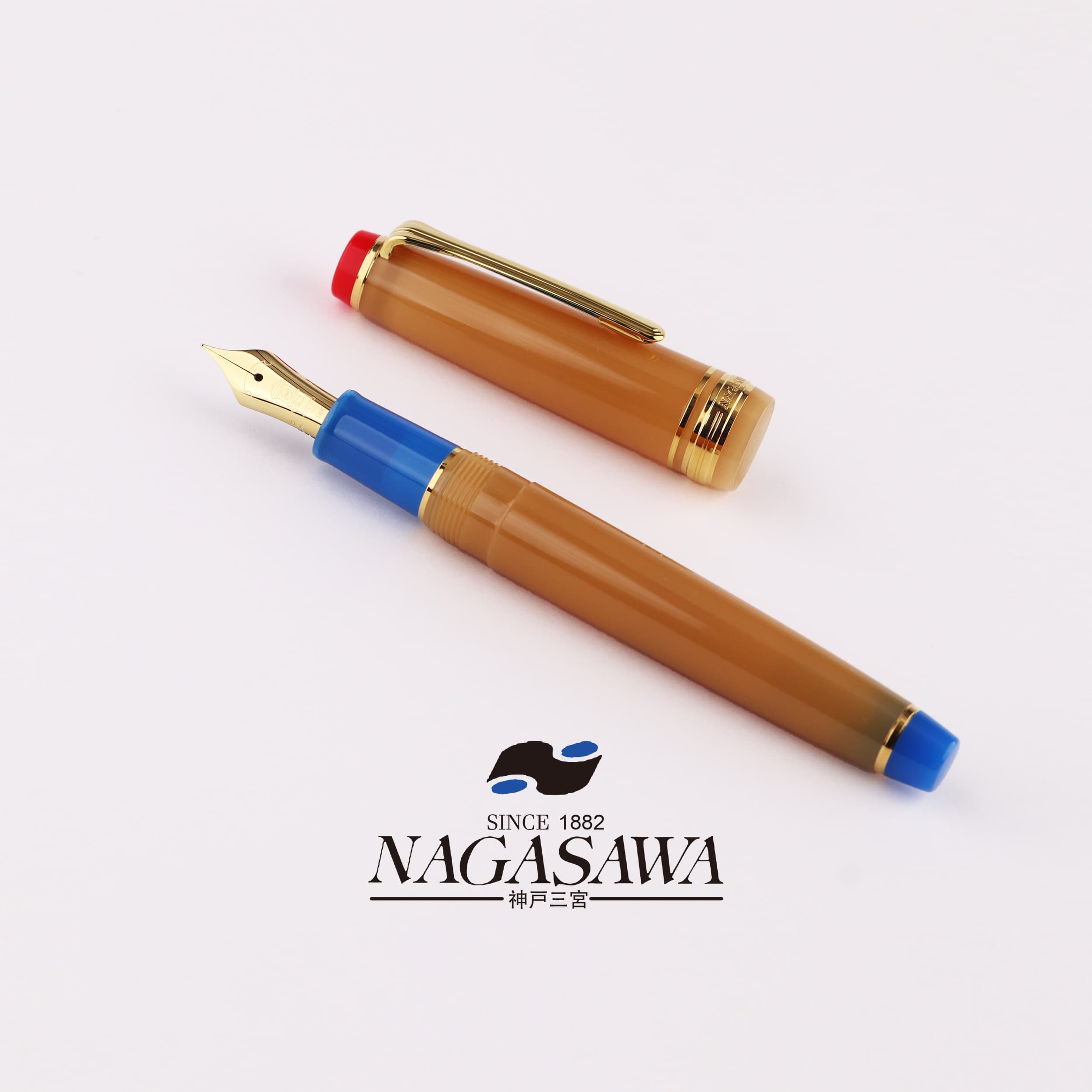 Nagasawa International Stamp Exhibition Exclusive, Brown Bear Medium-sized 14K Gold Sailor Fountain Pen