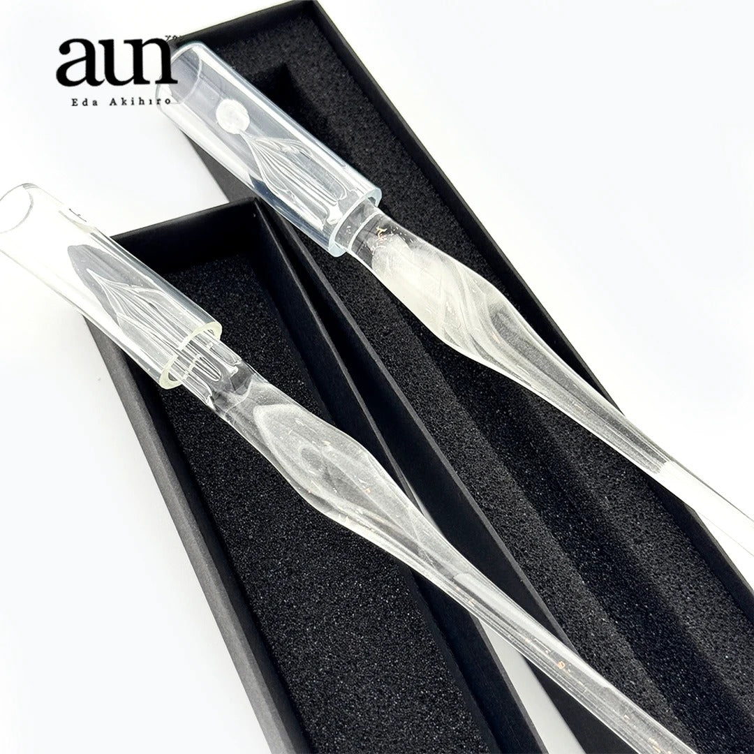 AUN Glass Pen: White Marble