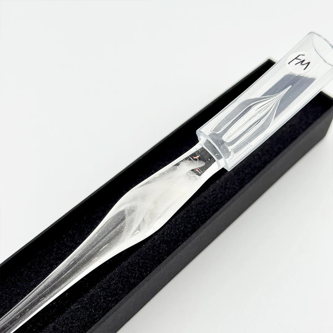 AUN Glass Pen: White Marble