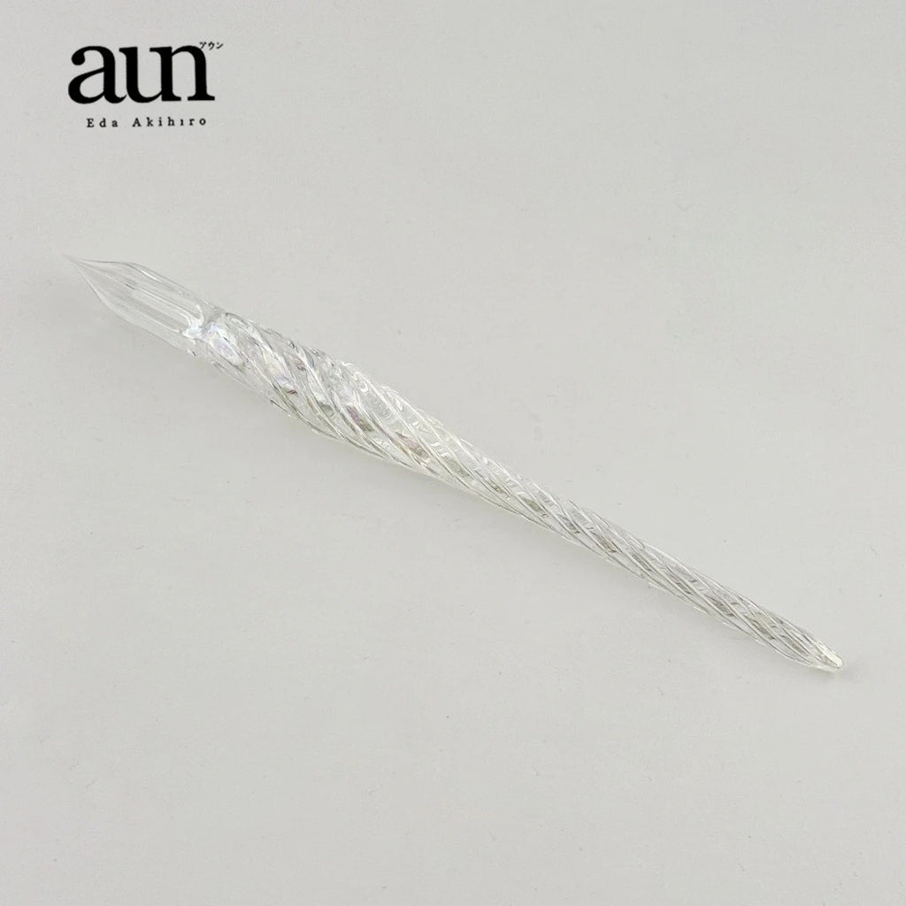 AUN Glass Pen: Transparent Jade Bubble Spiral