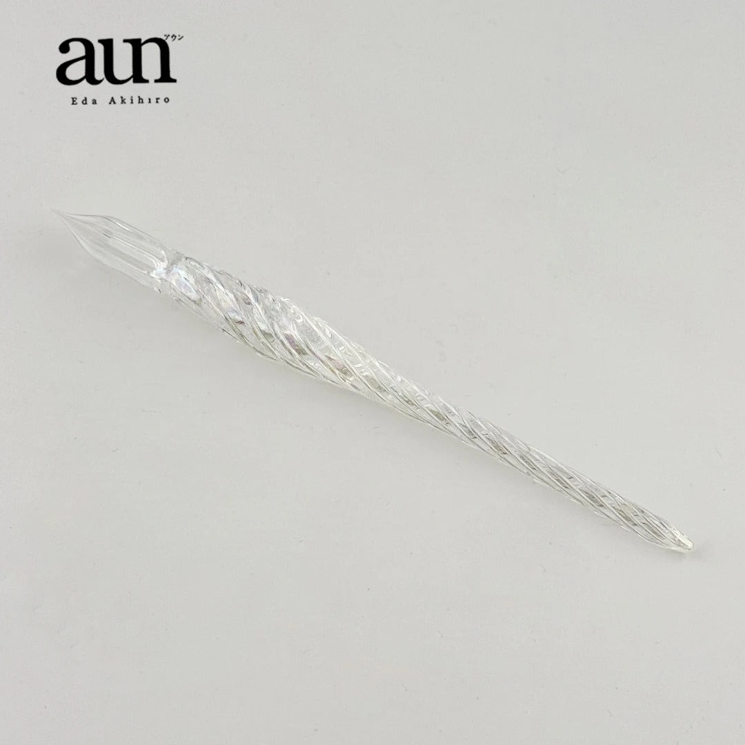 AUN Glass Pen: Transparent Jade Bubble Spiral