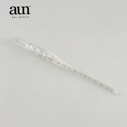 AUN Glass Pen: Transparent Jade Bubble Spiral