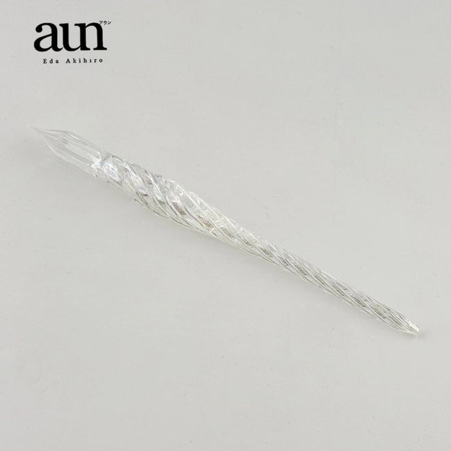 AUN Glass Pen: Transparent Jade Bubble Spiral