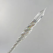 AUN Glass Pen: Transparent Jade Bubble Spiral