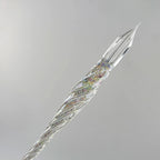 AUN Glass Pen: Transparent Jade Bubble Spiral