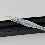 AUN Glass Pen: Transparent Jade Bubble Spiral