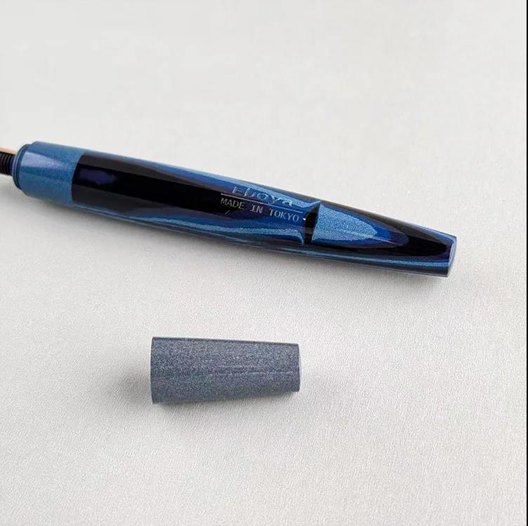 Eboya 14K Gold Fountain Pen, Wooden Whistle Series, Limited-Edition Blue Block, Ebonite Body