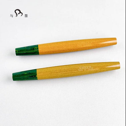 Eboya 14K Gold Fountain Pen, 木笛 KOBUE, Limited-Edition Lemon Yellow, Ebonite Body