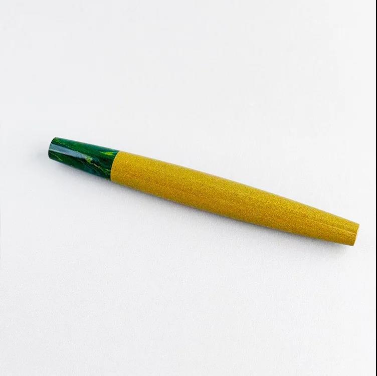 Eboya 14K Gold Fountain Pen, Wooden Whistle Series, Limited-Edition Lemon Yellow, Ebonite Body