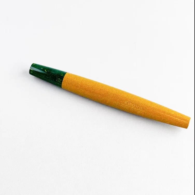 Eboya 14K Gold Fountain Pen, Wooden Whistle Series, Limited-Edition Lemon Yellow, Ebonite Body