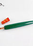 Eboya 14K Gold Ebonite Fountain Pen, 木笛 KOBUE, Limited Edition Green-Orange Body with Yanka Pattern Cap