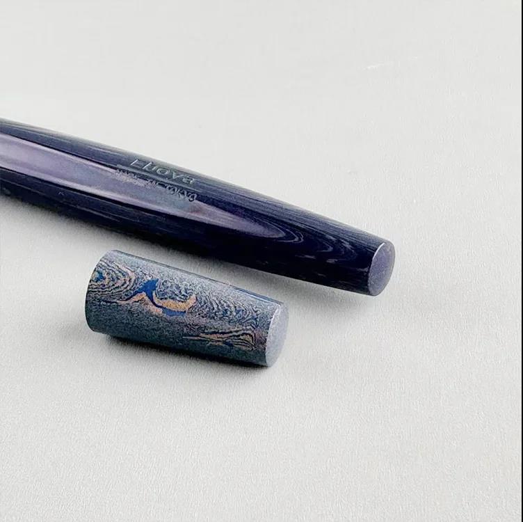 Eboya Smile Twilight House Wooden Flute Limited Edition - Cosmic Journey, Hard Rubber 14K Gold Fountain Pen