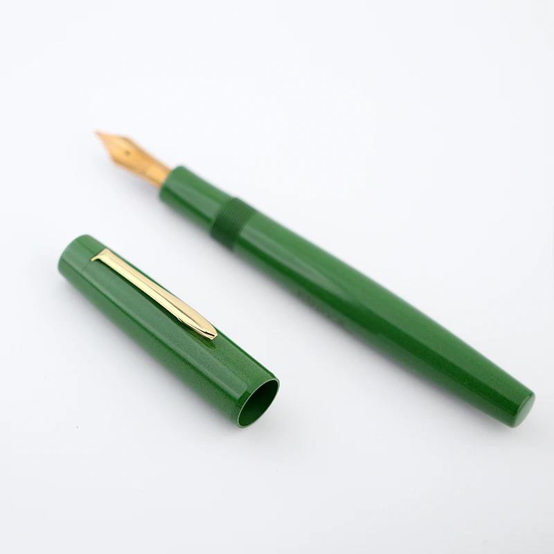 Eboya 棗 NATSUME M-Shape Limited Edition Green Hard Rubber 14K Gold Fountain Pen