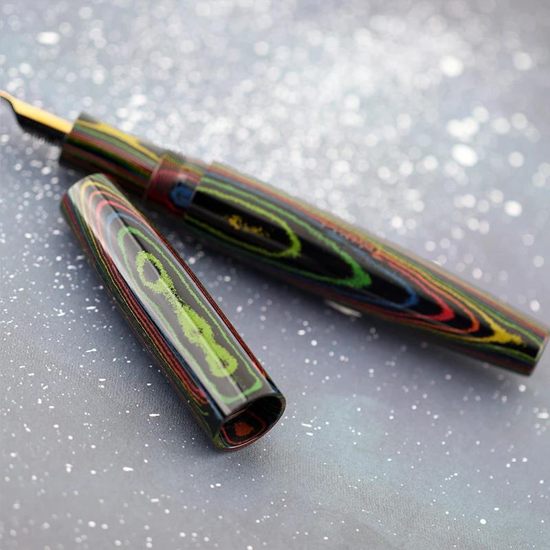 Eboya Shoumokuya Ark/Gaia/Mokute M/L Limited Color Aurora Hard Rubber 14K Gold Fountain Pen