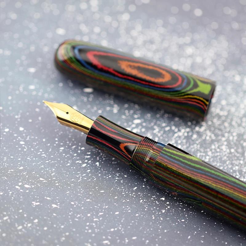 Eboya Shoumokuya Ark/Gaia/Mokute M/L Limited Color Aurora Hard Rubber 14K Gold Fountain Pen