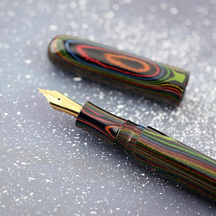Eboya 萌芽 HOUGA / 方舟 HAKOBUNE / 木笛 KOBUE M/L Limited Color Aurora Hard Rubber 14K Gold Fountain Pen