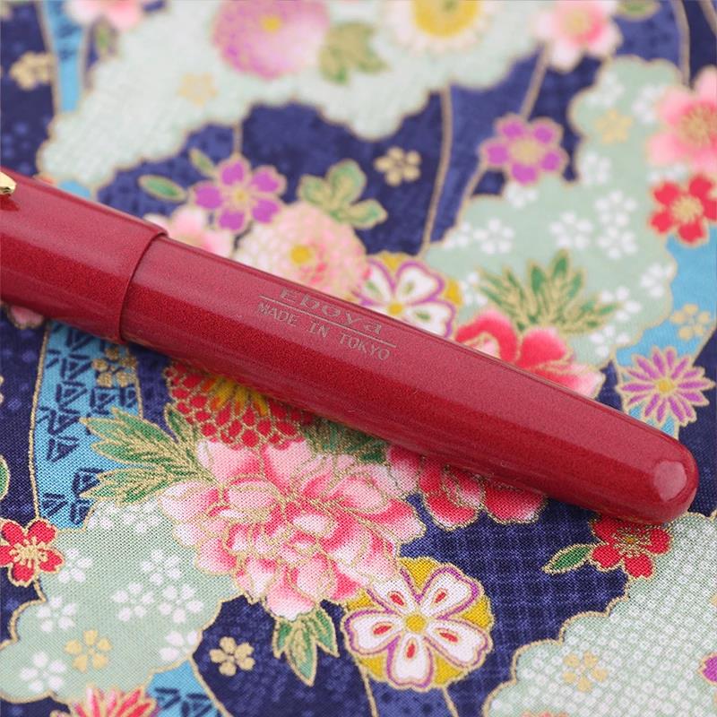 Eboya Shoumokuya Hoju L Limited Color Akane Hard Rubber 14K Gold Fountain Pen