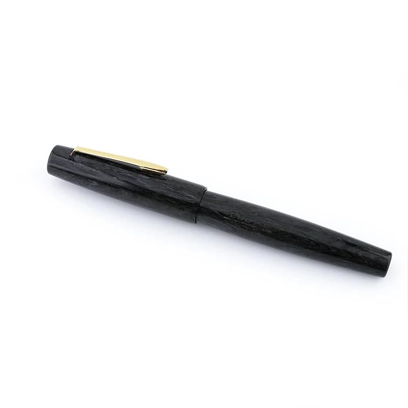 Eboya Shoumokuya Zao M Limited Color Fine Texture Black Hard Rubber 14K Gold Fountain Pen