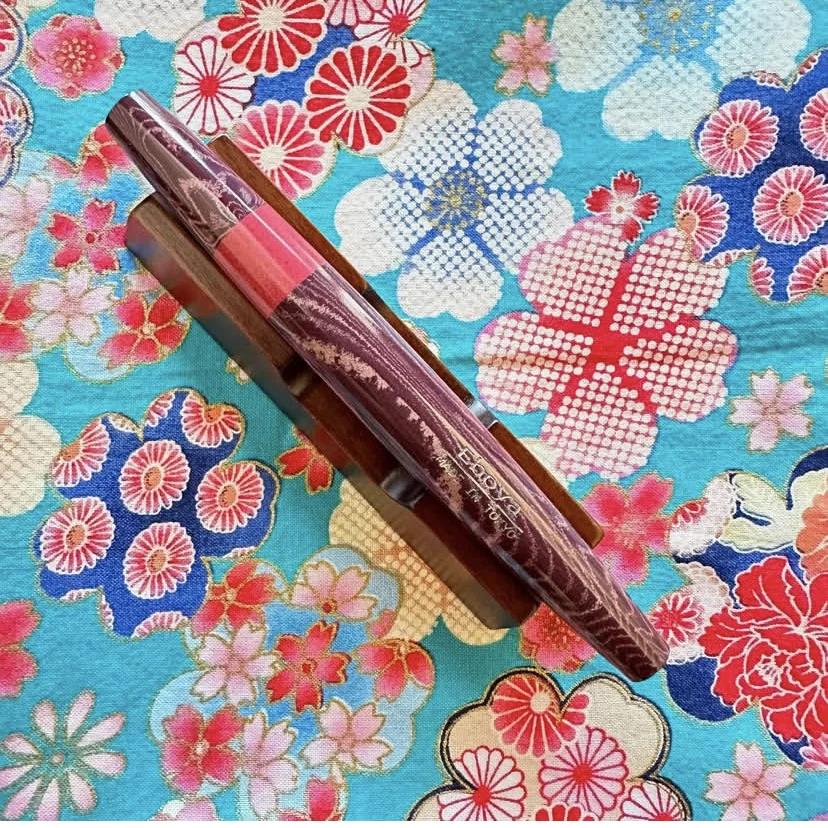 Eboya Shoumokuya 2024 Maruzen Pen Show Limited Edition Mokute Hagi Hana Hard Rubber 14K Gold Fountain Pen