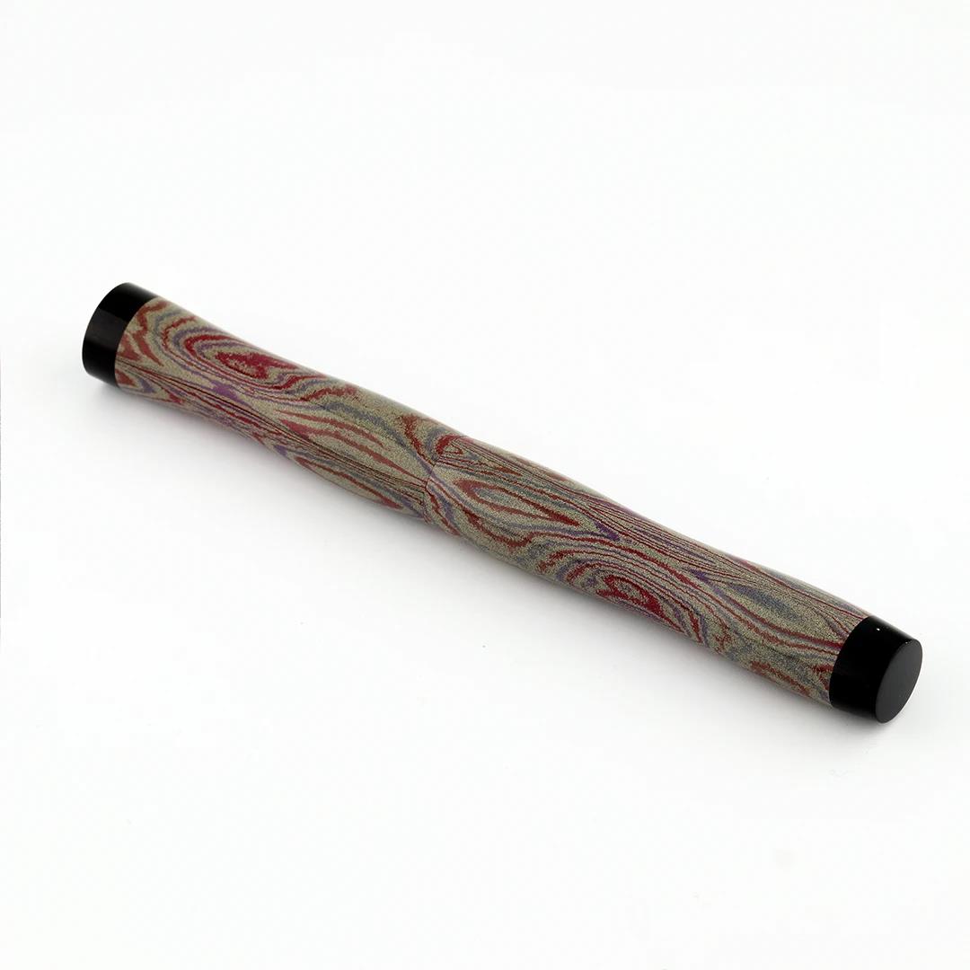 Eboya Shoumokuya NALU Limited Color Elegant Shade Red & Black Hard Rubber 14K Gold Fountain Pen