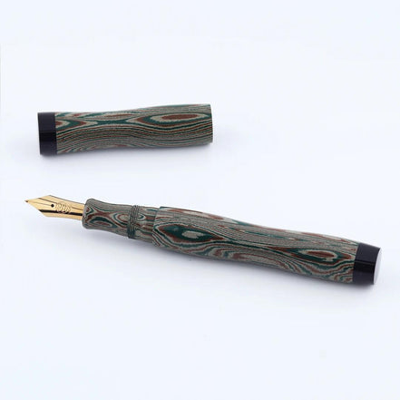 Eboya Emuya NALU Model - Exclusive Elegant Shade (Green & Black): Hard Rubber Fountain Pen with 14K Gold Nib