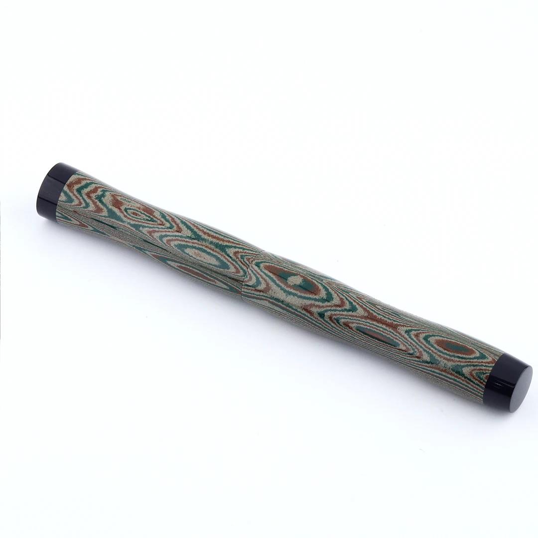 Eboya Emuya Nalu Model - Exclusive Elegant Shade (Green & Black): Hard Rubber Fountain Pen with 14K Gold Nib