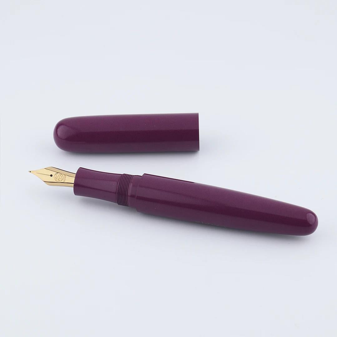 Eboya Emuya Mengya L Model - Exclusive Purple Shade: Hard Rubber Fountain Pen with 14K Gold Nib
