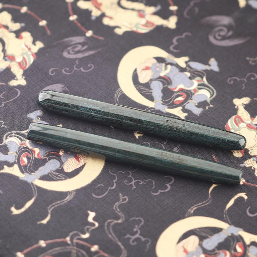 Eboya Emuya Mengya/Ark M Model - Exclusive Aqua Pattern Shade: Hard Rubber Fountain Pen with 14K Gold Nib