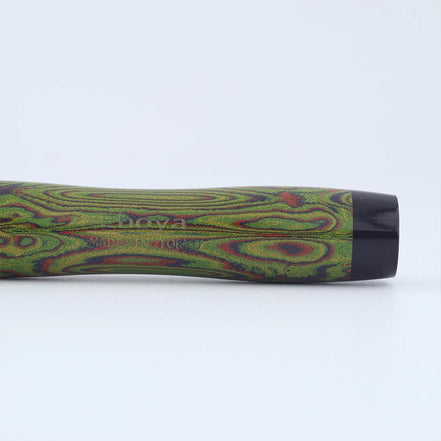 Eboya Emuya NALU Model - Exclusive Green Iridescent & Black Shade: Hard Rubber Fountain Pen with 14K Gold Nib