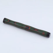 Eboya Emuya NALU Model - Exclusive Pine-Needle Orange-Black & Black Shade: Hard Rubber Fountain Pen with 14K Gold Nib