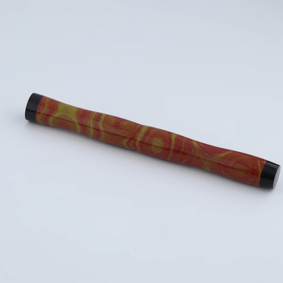 Eboya Emuya NALU Model - Exclusive Blaze & Black Shade: Hard Rubber Fountain Pen with 14K Gold Nib