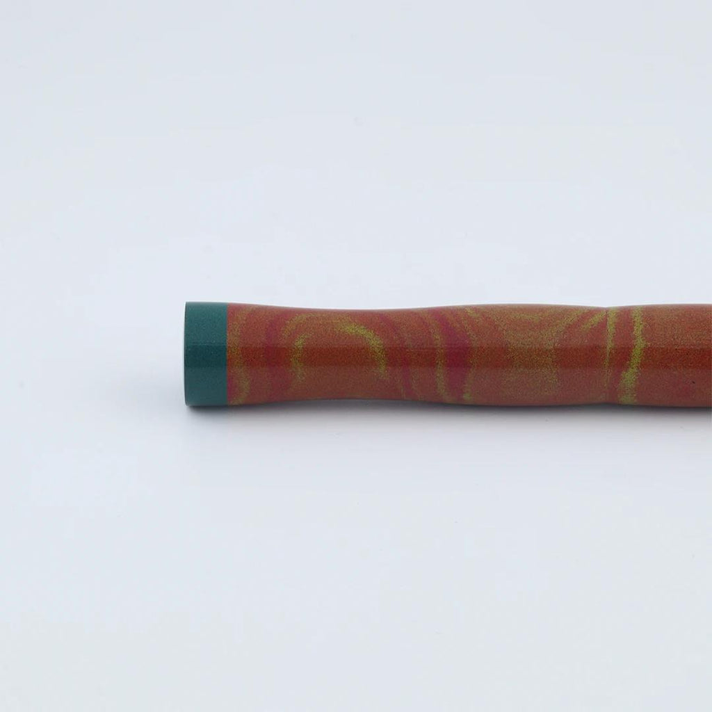 Eboya Emuya Nalu Model - Exclusive Blaze & Green Shade: Hard Rubber Fountain Pen with 14K Gold Nib