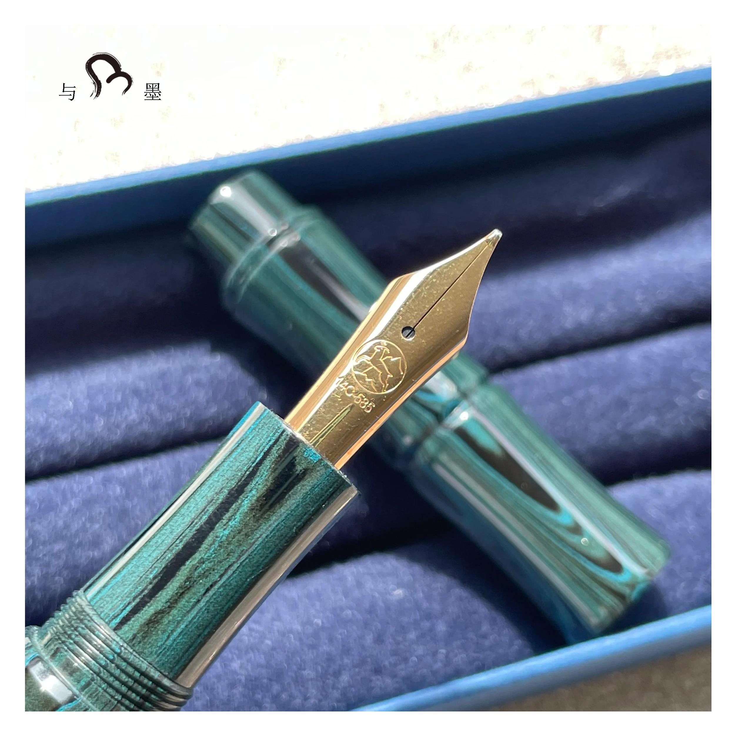 Eboya 立竹 RICCHIKU Fountain Pen Available in Multiple Colors & Nib Styles, Hard Rubber Body, 14K Gold Nib