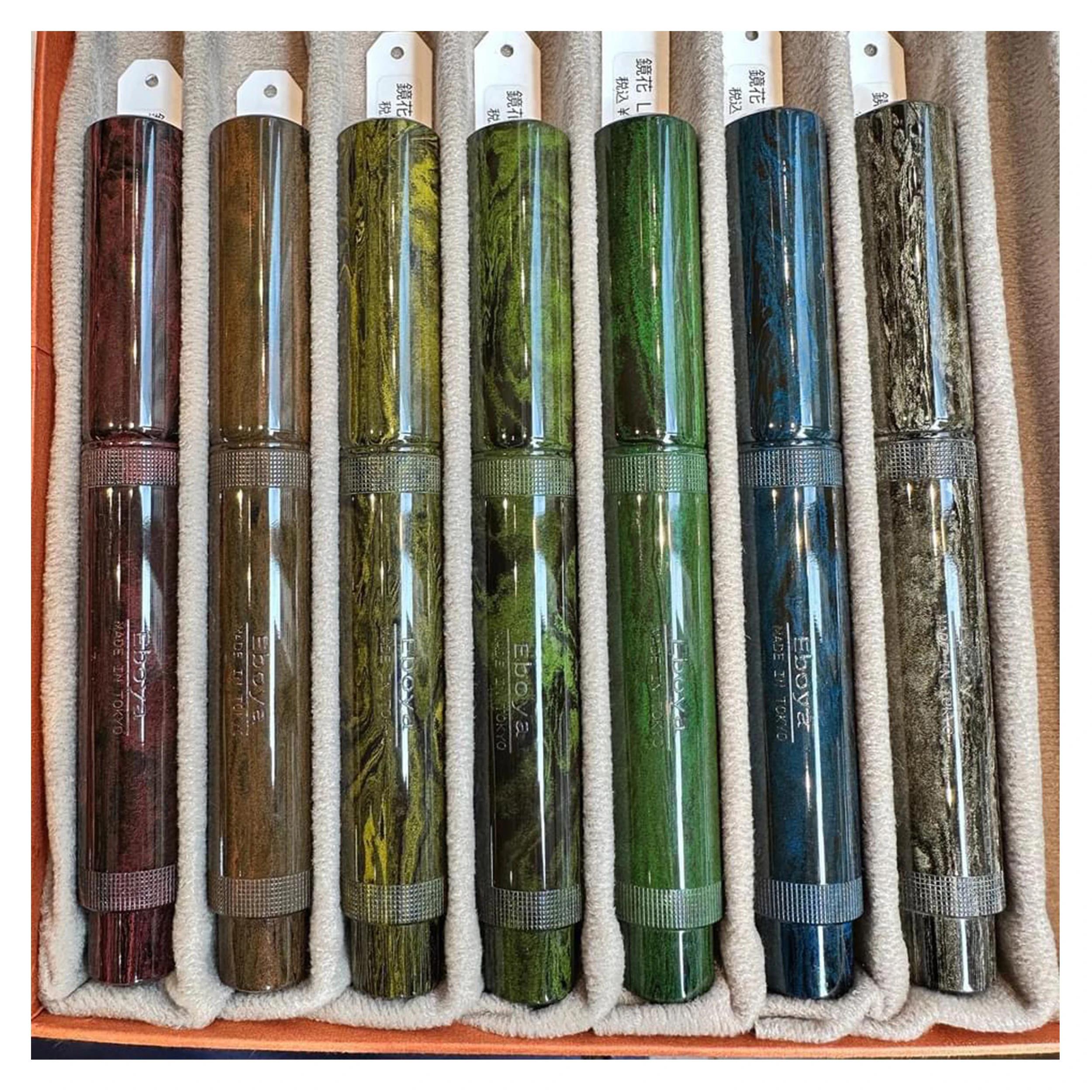 Eboya Shoumokuya Kyouka Fountain Pen - Various Colors & Nib Types, Hard Rubber Body, 14K Gold Nib