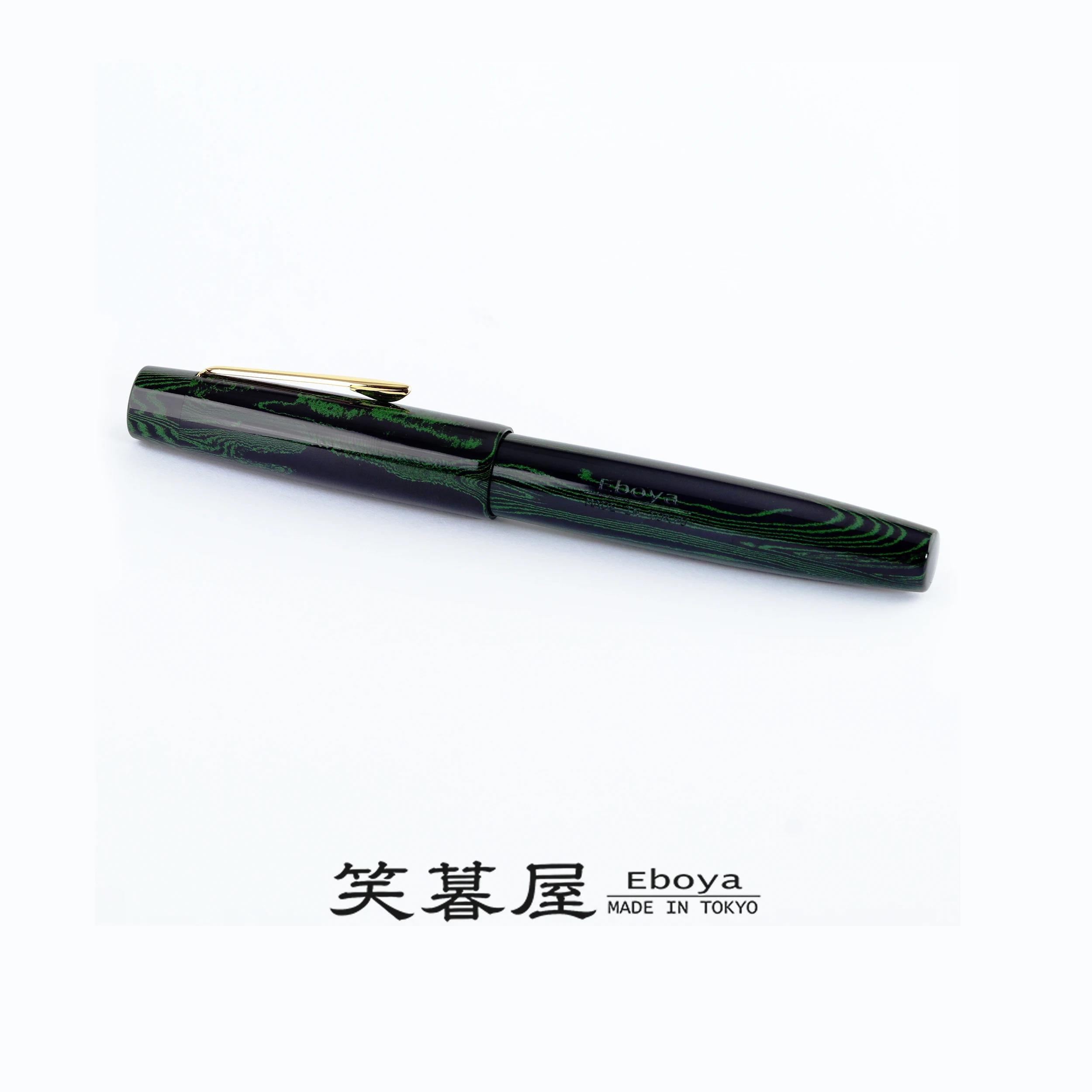 Eboya Brand - Zao Series Fountain Pen L Nib | Limited-Edition Color: Xunfeng Striped White | Hard Rubber Body | 14K Gold Nib